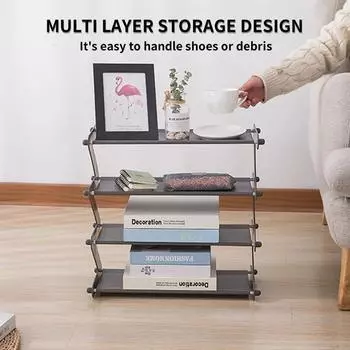 1pc Creative Z-shaped Shoe Rack, Simple Household Shoe Storage Tool, Dormitory Multi-layer Assembly Shoe Rack