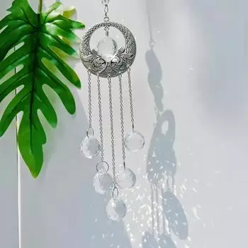 1pc Crystal Prism Trap, window hanging glass prism decoration wind chimes rainbow sun trap home garden porch