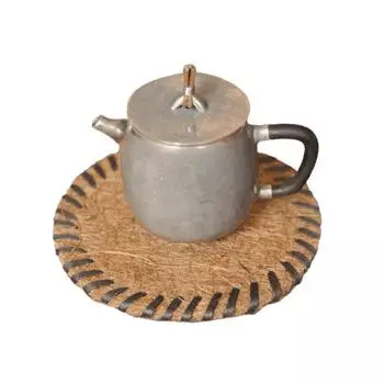 1PC Cup Mat Tea Pot Placemat Heat-resistant Coconut Brown Tea Mat Reusable Coaster Non-slip Table Mat Handmade 8CM