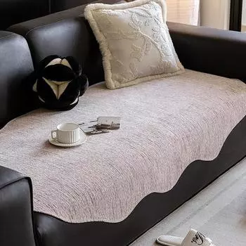 1Pc Curved Shape Sofa Cushion Four Season Universal Chenille Sofa Cover for Living Room Non-Slip Couch Slipcover Sofa Covers 90x90 A