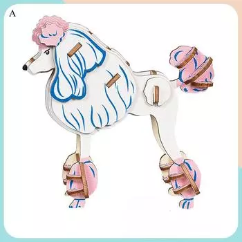 1Pc Cute Cartoon Animal DIY Building Block Three-dimensional Puzzle Children s Handmade Wooden Assembly