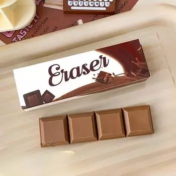 1Pc Cute Creative Simulation Chocolate Eraser with Box Food Modeling Fun Children Student Stationery Exam Rewards School Supplies