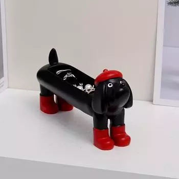 1pc Cute Dachshund Ring Ornament Earring Stud Jewelry Storage Box Sponge Ring Holder Gift
