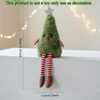 1pc Cute Plush Christmas Tree Doll Pendant,Available in Pink,White,Green Colors, Suitable for Home,Party Doll Scene Decoration, Christmas Decorations зелёный