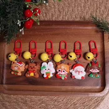 1 шт. милый смоляной 3D рождественский брелок-подвеска мультфильм рождественская тематическая серия кукла брелок рождественский рюкзак сумки украшения