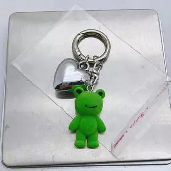 1Pc Cute Resin Plush Fun 3D Frog Keychain For Car Bag Pendant Diy Accessories Creative Gift