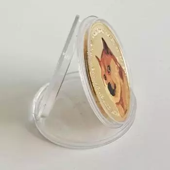 1PC Цветной Dogecoin Bitcoin Bitcoin Иностранная монета Игровая монета Виртуальная иностранная валюта Игрушечная монета Dogecoin Золотая монета золотой