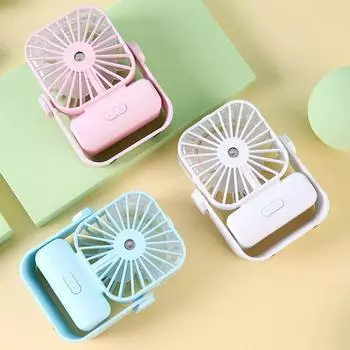 1pc Desktop spray small fan, mini folding desktop portable USB charging fan, summer supplies,Water replenishment and cooling белый