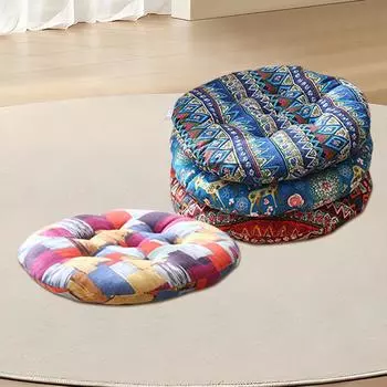 1PC Dining Chair Mat Thick Seat Cushions Breathable Chair Cushion Soft Cotton Linen Office Circular Home Decoration 40X40cm