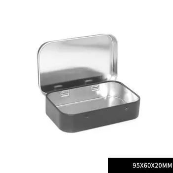 1Pc Diy Accessories Metal Tin Silver Black Flip Storage Box Tool Box Money Coin Candy Key Business Card Storage Box