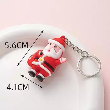 1Pc Diy Decoration 3D Cartoon Christmas Keychain Tree Santa Claus Christmas Gift Xmas Keyring Souvenir