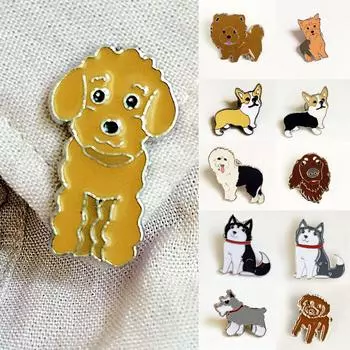 1PC Dogs Brooches Pins Cartoon Pendant Cute Brooches Dog Jewelry Badge Decorated Dachshunds Corgi
