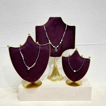 1PC Double-Sided Furniture Furnishings Jewelry Display Stand Versatile Purple For Home Decor 3 Sizes