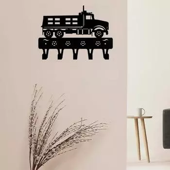 1pc Dump Truck Key Rack Hanger Wall Mounted Hook Up Pretty Artwork Shape Wall-Mounted Hooks Metal Wall Art for Home Decor светло-серый