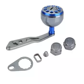 1Pc Durable Metal Handle Part Accessory for Abu Round Baitcast Fishing Reel(Blue) синий