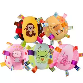 1pc Durable Plush Football Design Pet Toy With Straps Dog Chewing Ball Toy Teeth Cleaning Interactive Pet Toy For Small Dogs one-size-fits-all