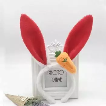 1pc Easter bunny ears headband cute plush bunny ears carrot headband hair accessories women and girls headband decoration