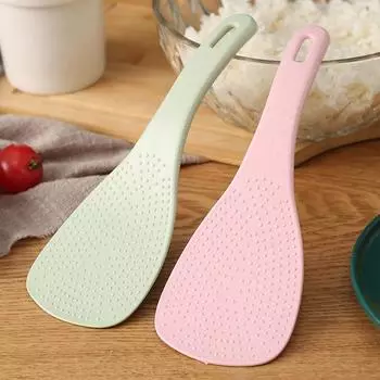 1pc Eco-friendly Wheat Straw Non-stick Rice Spoon Creative Kitchen Serving Spoon Rice Cooker Shovel Kitchen Accessories синий