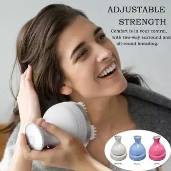 1PC Electric Head Massager Wireless Cat Scalp Massage Tool Waterproof Body Relax Shoulder Neck Deep Tissue Kneading Massager синий