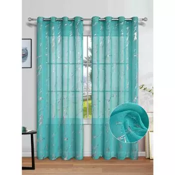 1 шт. Элегантная полупрозрачная занавеска с мраморным узором, шторы для гостиной класса люкс, оконные занавески 132X160cm белый