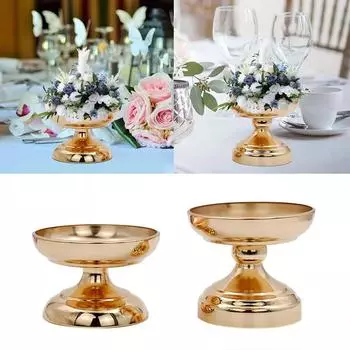 1 шт. Элегантная металлическая подставка для цветов, центральный элемент для вечеринки, свадьбы, настольная ваза 13.5*11.5*11.5cm
