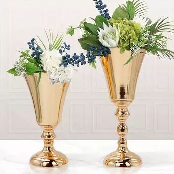 1 шт. Элегантная свадебная центральная подставка для цветов, настольная металлическая ваза 27*17*11.5cm