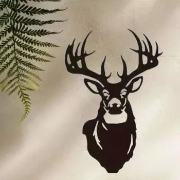 1шт Подвесная картина с рисунком лося - Красивая нестандартная форма. Изделие из металла для украшения садовых стен на открытом воздухе светло-серый