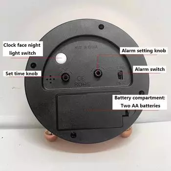 1pc European style light luxury metal alarm clock, silent departure three-dimensional large digital clock;