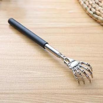 1pc Extendable Claw Back Scratcher & Massager - Stainless Steel, Adjustable 19.05cm to 69.85cm Length, Telescopic Itch Tool with Skeleton Hand