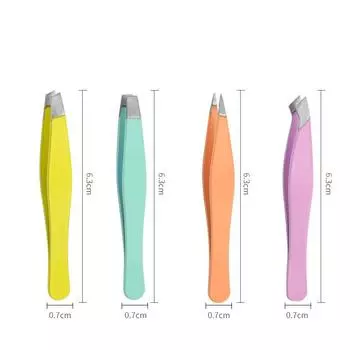 1PC Eyebrow Clip Tool Tweezers Beard Puller Stainless Steel Slant Head 6.3cm*2.1cm*2.1cm жёлтый