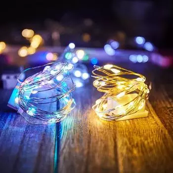 1pc Fairy Lights Wire Led String Lights Outdoor Lamp Christmas Festoon Garland Light For New Year Wedding Party Decoration 1M 10 Lights