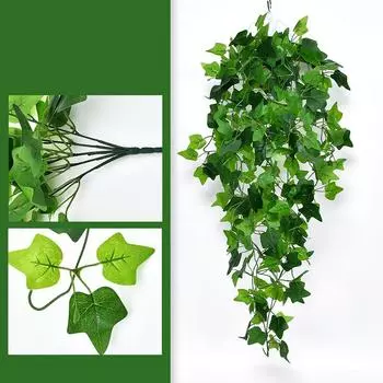 1PC Fake Leaves Vine Hanging Plants Branch Green Ivy Wall Hanging Plants Artificial Plants AVE