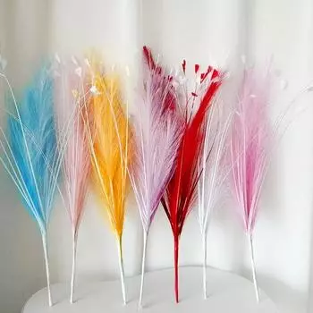 1PC Fake Plant Reed Mall Decoration Flowers Wire Mesh Flower Artificial Flowers 7 colors розовый