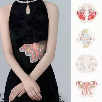 1 шт. модная китайская вышитая нашивка ручной работы этническая нежная костюмная сетка бабочка украшение