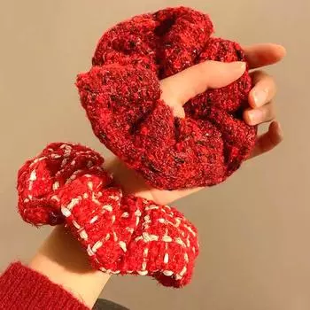 1Pc Festival New Tide Hair Circle Fashion New Year High-end Accessories Hairpin Wool Headband