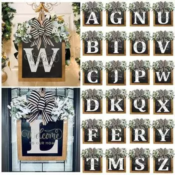 1PC Festivals Decor Room Window Decor Yard Last Name Year-Round Front Door Wreath 30x30cm