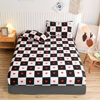 1Pc Fitted Sheet Print Bedsheets With Elastic Band Mattress Protector Soft Bed Cover Sabanas Para Cama Bed Linen (No Pillowcase) 90x200x25cm 1pc