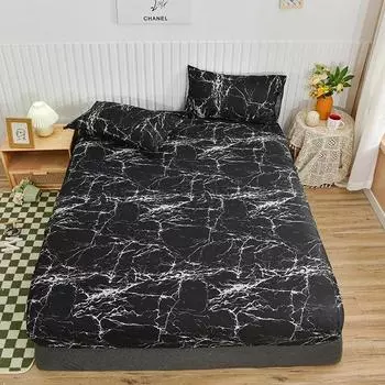 1PC Flower Bed Sheet Set with Pillowcase for Double Bed Fitted Bed Sheet with Elastic Band Twin/Queen/King Mattress Cover 1PC 90x200cm