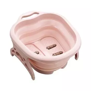 1pc Foldable Foot Bath Massage Bucket, Household Folding Basin, Collapsible Foot Soaking Tub, Bathroom Accessories, Bathroom Too розовый