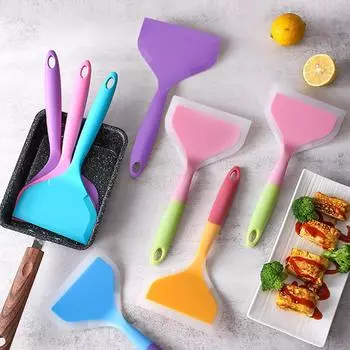 1PC Food Grade Silicone Jade Roasted Pancakes Fried Eggs non Stick Pan High Temperature Resistant Frying Spatula