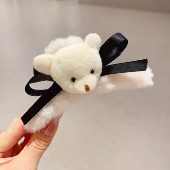 1pc French autumn and winter new cute and versatile teddy bear clip, shark clip, butterfly bow hair clip, and hair accessories