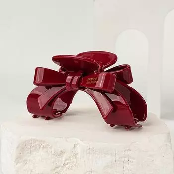 1PC French high-end bow, vinegar clip, elegant temperament hair clip, shark clip, women s hair accessory hair clip