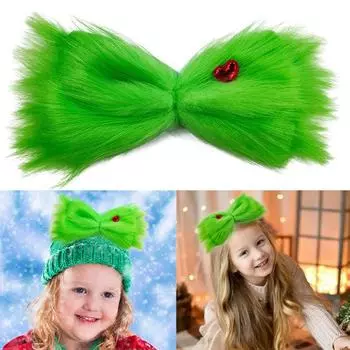 1Pc Girl Creative Headdress Green Hair Hairpin Christmas Clips зелёный