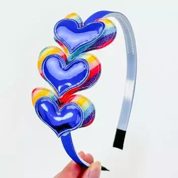 1PC Glitter Heart Headbands for Girls Double Heart Shaped Hairband Girls Hairhoops Headwear Kids Children Hair Accessories