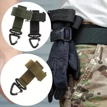 1pc Glove Hanging Buckle Rope Storage Buckle Military Fan Tactical Nylon Carabiner Multi-purpose Outdoor Glove Storage Tie зелёный