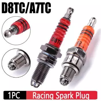 1PC гоночная свеча зажигания D8TC A7TC высокопроизводительная 3-электродная свеча зажигания для мотоцикла Honda Yamaha диаметр резьбы 10/12 мм