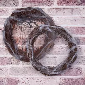 1pc Halloween Decorative Hangings, Party Scenes Spider Vine Circle, Halloween Window Garland Hanging Pack of 1