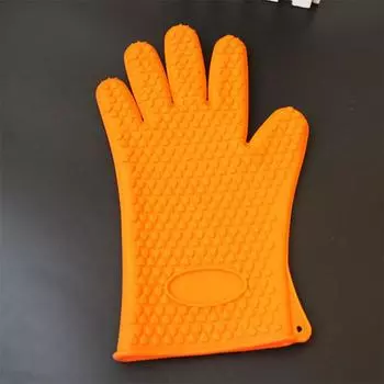 1pc Hand Bake Silicone Gloves Microwave Oven Baking Glove Kitchen Anti-scald Anti-slip Holder Mitt BBQ Pot красный