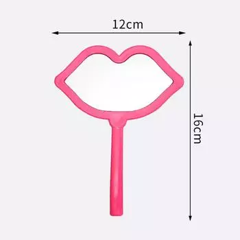 1 шт. ручное зеркало для макияжа в форме губ, зеркало для макияжа с ручкой, ручное зеркало для салона, компактные зеркала, косметическое зеркало для женщин розы красного