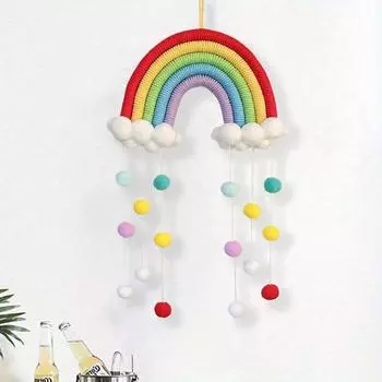 1PC Handmade Woven Photo Prop Wall Hanging Decor PomPom Macrame Clouds Tapestry Children s Room Decorative Pendant